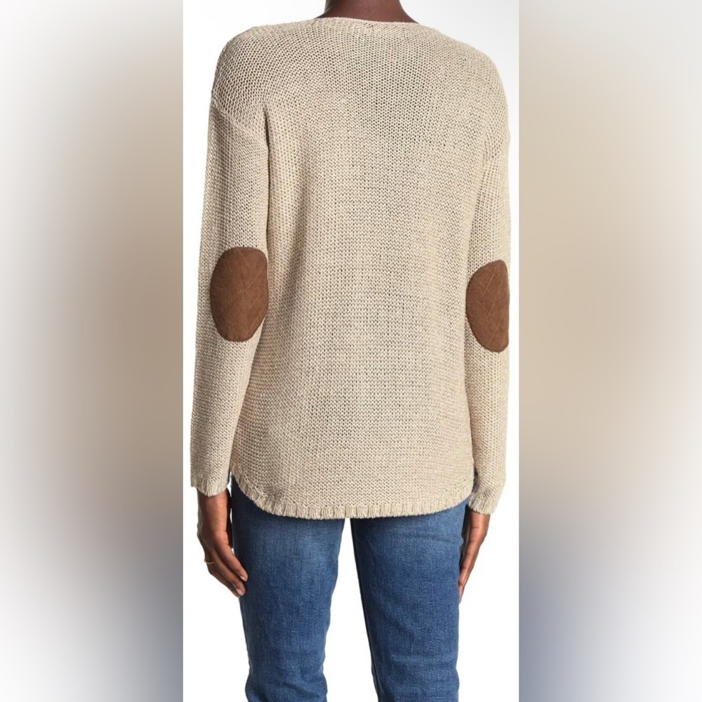 RDI V-Neck Elbow Patch Tunic Sweater - NWT - Size M